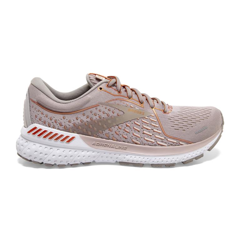 Brooks Adrenaline GTS 21 Women's Road Running Shoes - Hushed Violet/Alloy/Copper/Coral (38195-ZAQW)